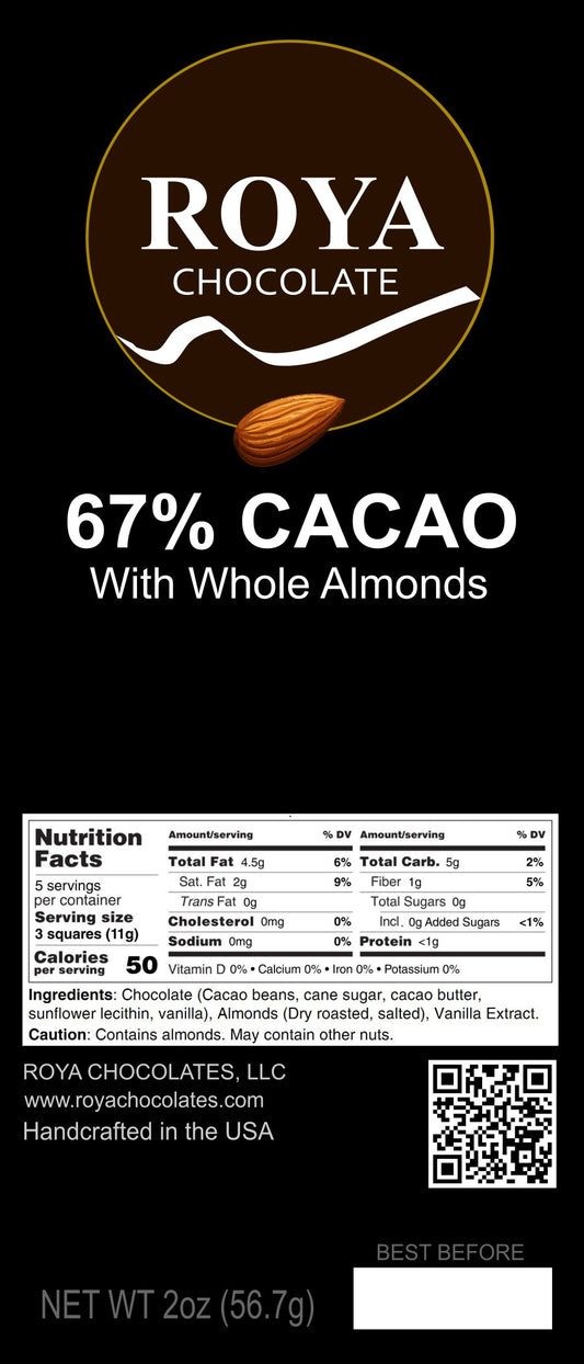 10 Dark Chocolate with Almonds Bars