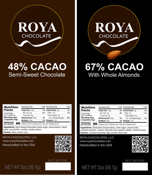 8 Chocolate Bars (4 Semi-Sweet & 4 Dark)